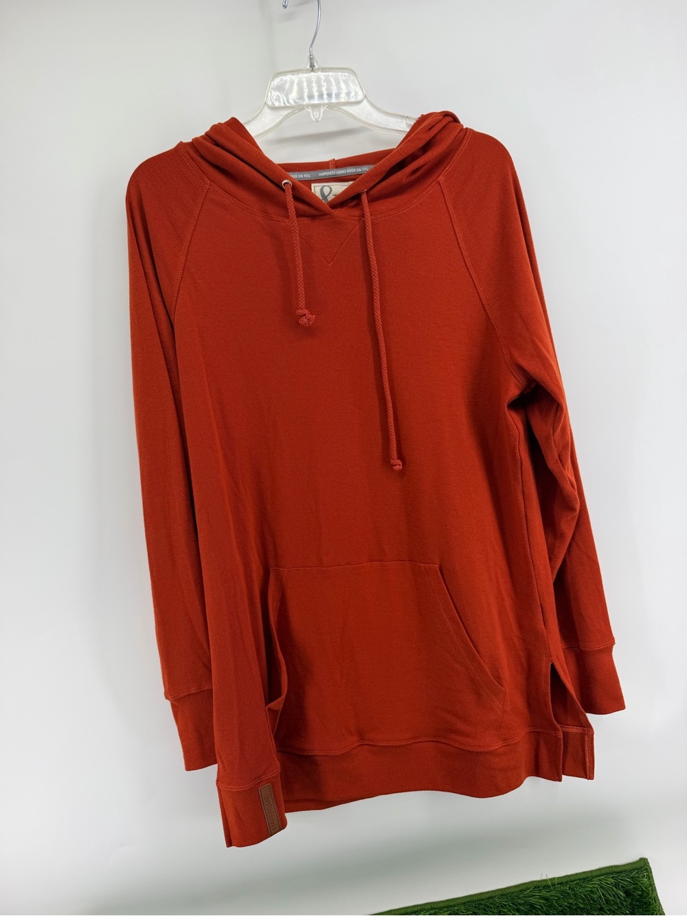 AMPERSAND AVE Rust Red Hooded Pullover Sweatshirt
